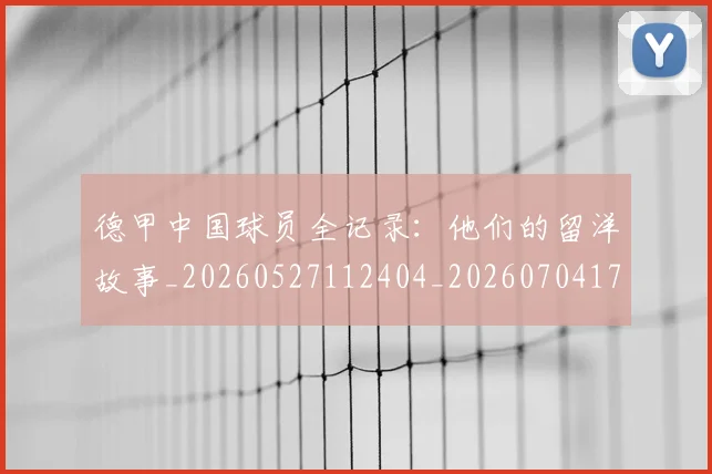 德甲中国球员全记录：他们的留洋故事_20260527112404_20260704172728